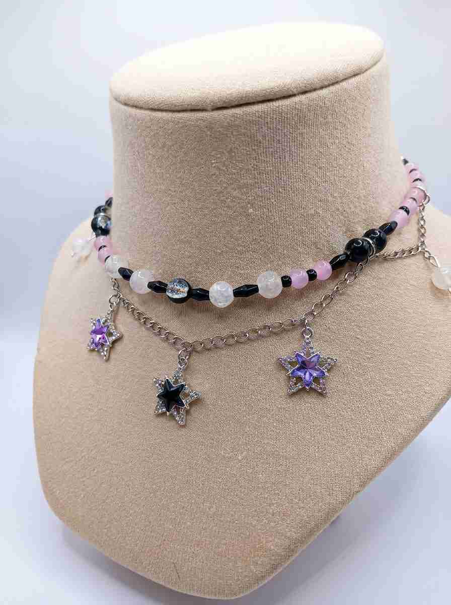 Celestial Star Choker – Einzigartige Pastell Goth Halskette