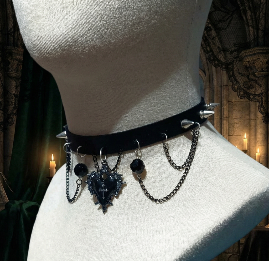 Herz-Ketten-Gothic-Choker