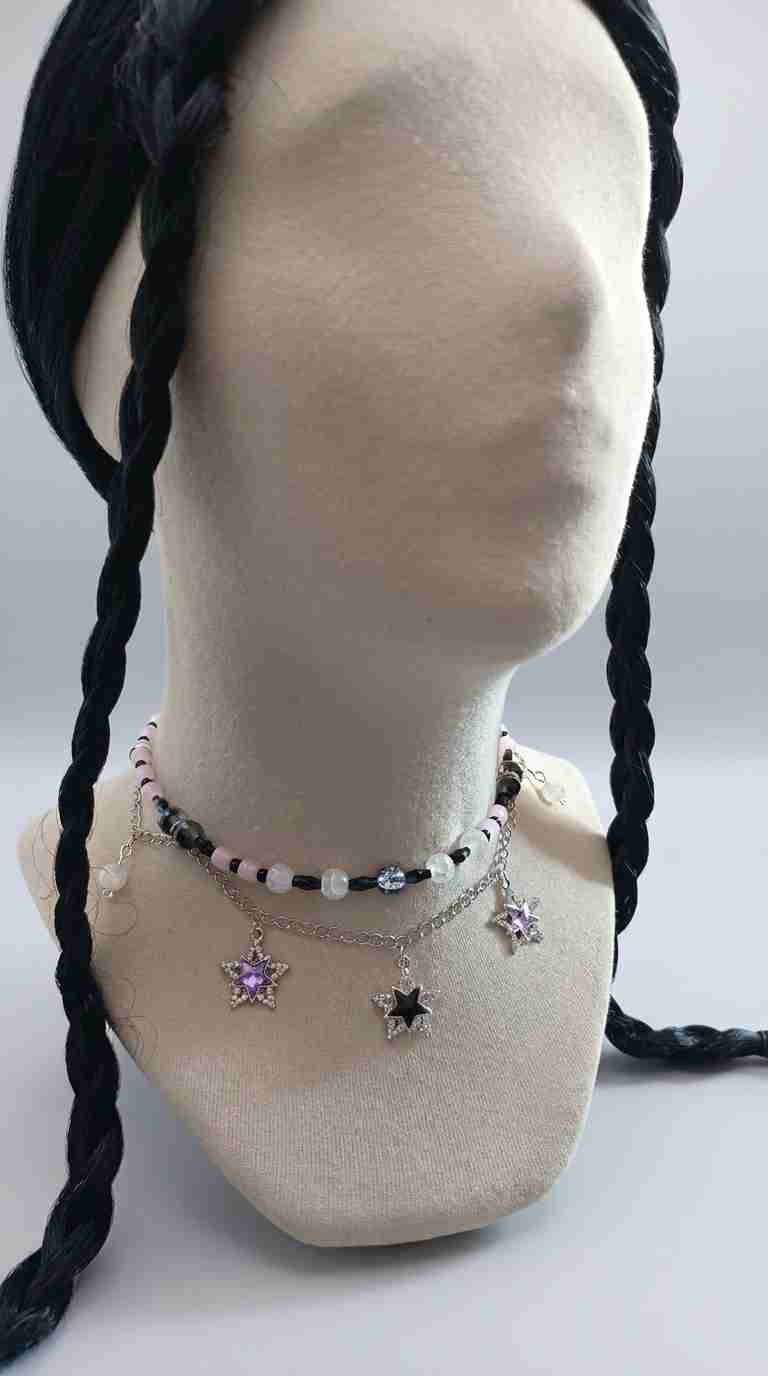 Celestial Star Choker – Einzigartige Pastell Goth Halskette