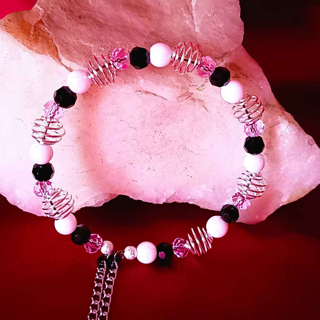 Kristalle, Perlen und Federn ・ ARMBAND