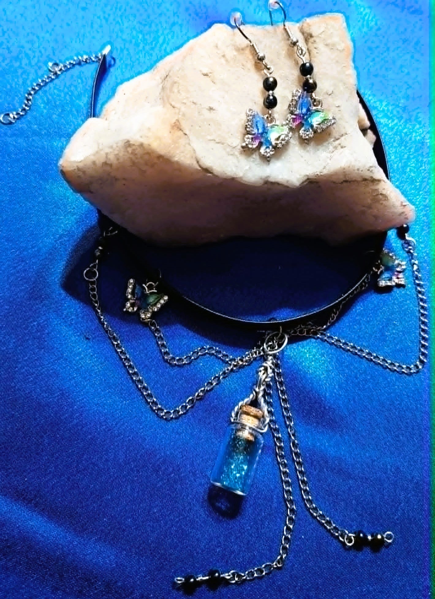 Blue Butterfly Fairy Dust Necklace