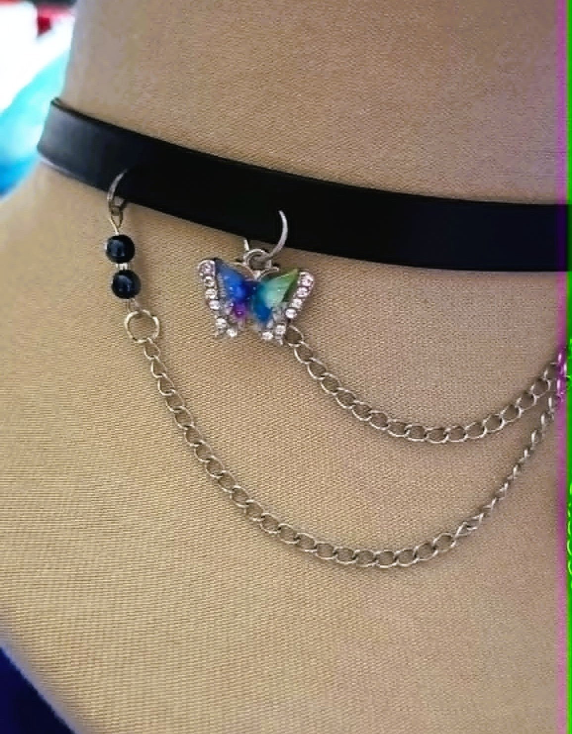 Blue Butterfly Fairy Dust Necklace
