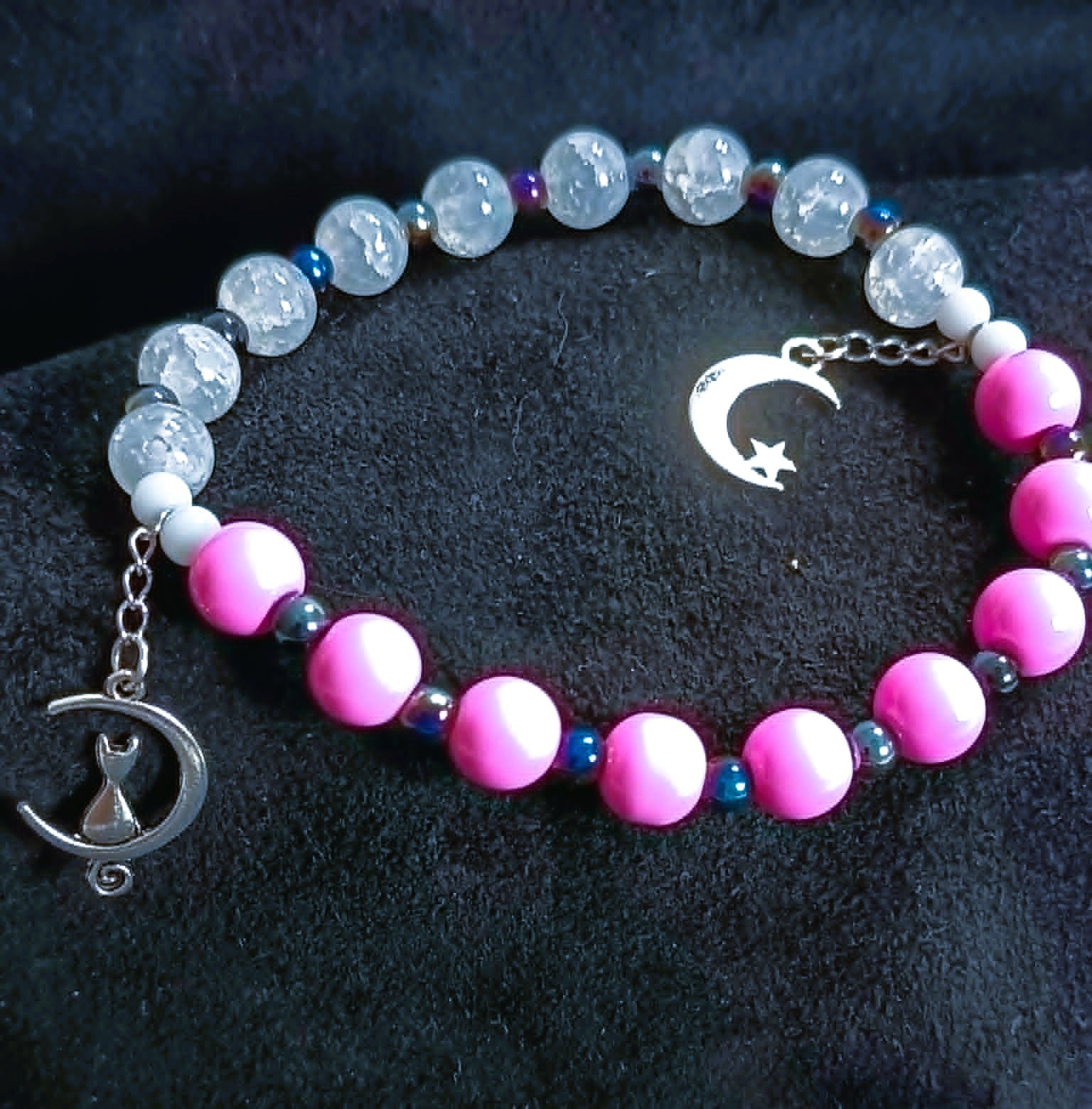 Milky pastel half and half with the moon   -    BRACELET
