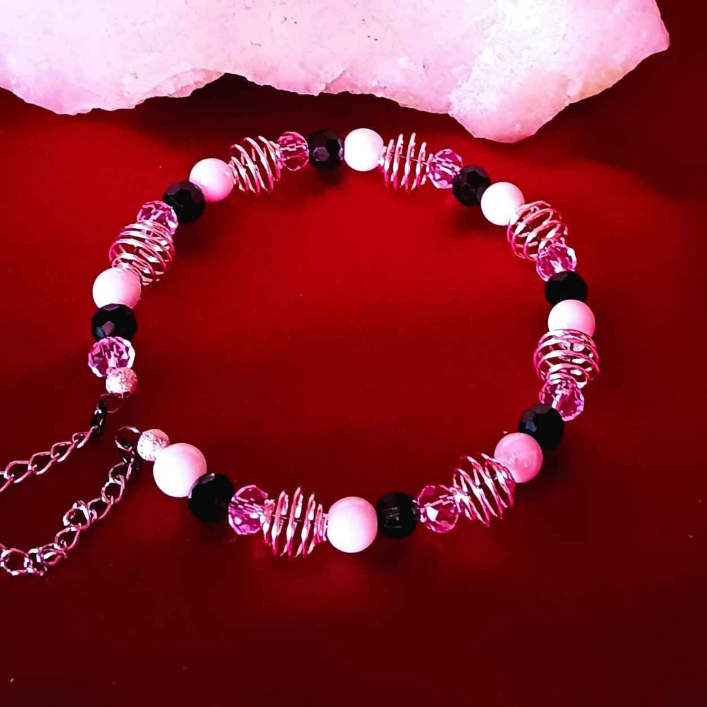 Kristalle, Perlen und Federn ・ ARMBAND