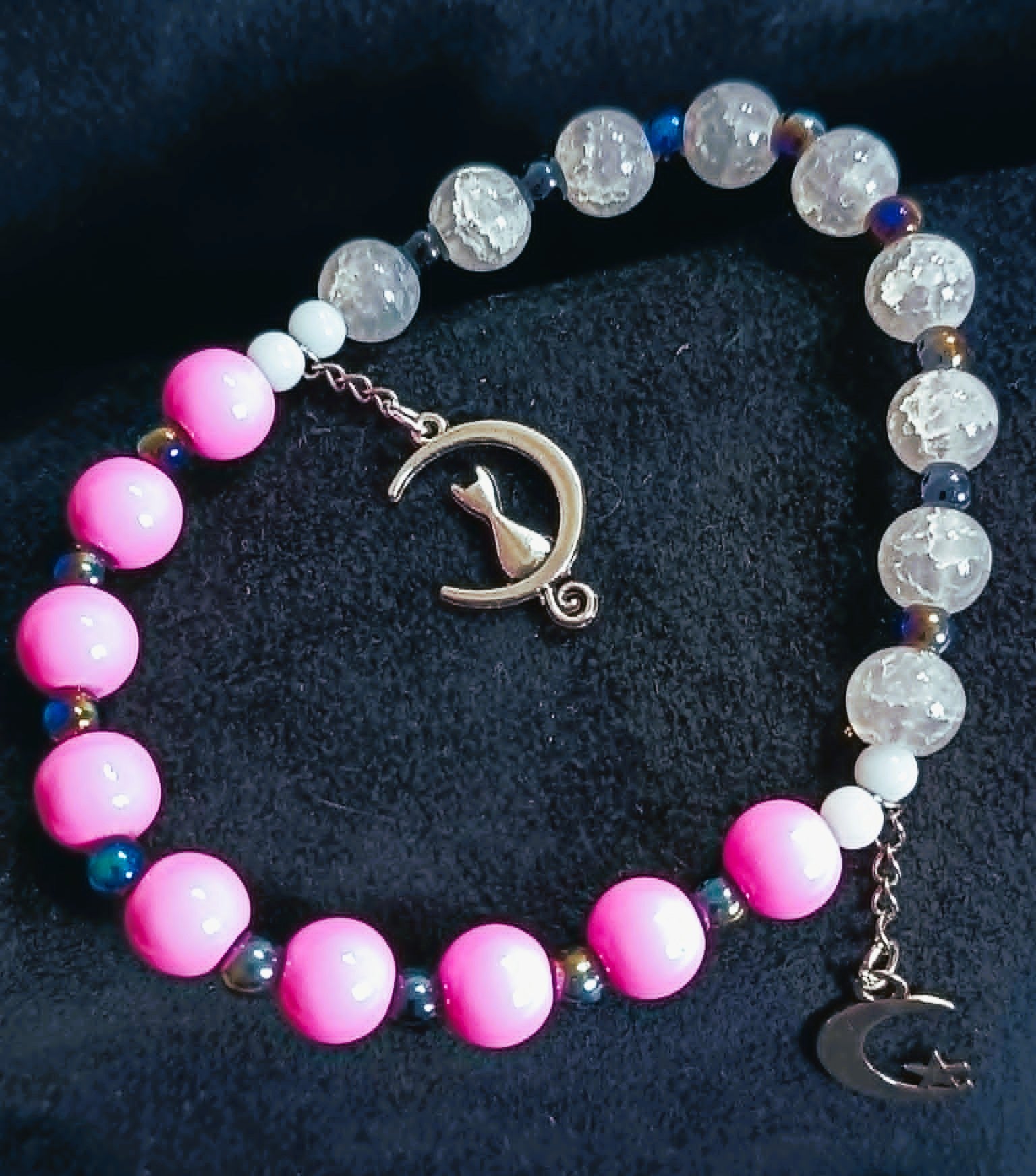 Milky pastel half and half with the moon   -    BRACELET