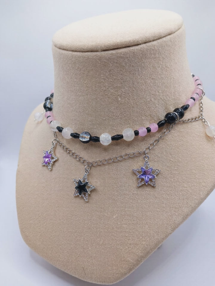 Celestial Star Choker – Einzigartige Pastell Goth Halskette